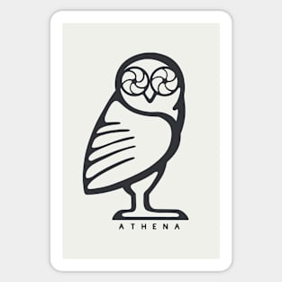 Athena owl. Design for ancient Greece fans in dark ink Sticker